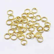 925 Sterling Silver Split Jump Rings, Double Loop Jump Rings, Round Rings, Golden, 7x1mm, Inner Diameter: 5.5mm(STER-F036-01G-0.6x7mm)