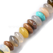 Natural & Synthetic Mixed Gemstone Beads Strands, Saucer Beads, Rondelle, 12x5.5~6.5mm, Hole: 1.2mm, about 33pcs/strand, 7.80~8.82 inch(19.8~22.4cm)(G-F743-05D)