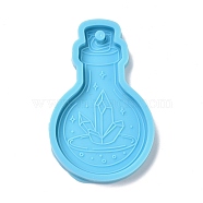 DIY Silicone Pendant Molds, for Keychain Making, Resin Casting Molds, For UV Resin, Epoxy Resin Jewelry Making, Vase, Deep Sky Blue, 70x44x6mm, Hole: 4mm, Inner Diameter: 39x65mm(X-DIY-C012-05B)