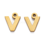 Ion Plating(IP) 304 Stainless Steel Pendants, Matte Style, Greek Alphabet, Golden, Letter.N, 9.5x8x1.5mm, Hole: 1.5mm(STAS-A045-13G)