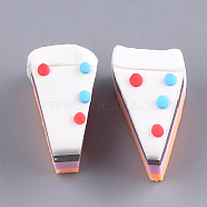 Handmade Polymer Clay Cabochons, Cake, Colorful, 19~22x12~15x12~14mm(CLAY-T015-03C)
