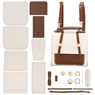 DIY Imitation Leather Women's Shoulder Bag Making Kit with Magnetic Closure, White, 2~19.3x1.15~20.3x0.2~3.5cm, Hole: 1.6mm(DIY-WH0570-03A)