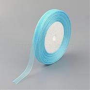 Sheer Organza Ribbon, Wide Ribbon for Wedding Decorative, Sky Blue, 3/4 inch(20mm), 25yards(22.86m)(RS20mmY-064)