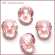 Imitation Austrian Crystal Beads, Grade AAA, Faceted, Rondelle, Light Salmon, 4x3mm, Hole: 0.7~0.9mm(SWAR-F068-3x4mm-30)