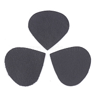 Leather Patches, Costume Ornament Accessories, for Magic Tape Hair Clip Making, Teardrop, Black, 38x38x1mm(FIND-T020-061A)