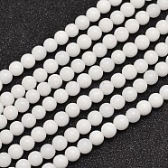 Natural Malaysia Jade Beads Strands, Dyed & Heated, Round, White, 4mm, Hole: 0.8mm, about 92pcs/strand, 15 inch(X-G-A146-4mm-B01)