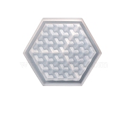 Hexagon Shape Cup Mat Food Grade Silicone Molds, Resin Casting Coaster Molds, for UV Resin, Epoxy Resin Craft Making, White, 105x122x15mm(WG13514-02)