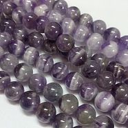 Gemstone Beads Strands, Natural Grade B Amethyst, Round, Purple, 6mm, Hole: 1mm, about 66pcs/strand(X-G-S023)