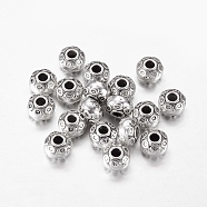 Tibetan Style Spacer Beads, Rondelle, Antique Silver, Lead Free & Cadmium Free, about 7mm in diameter, 5mm thick, hole: 2.5mm(X-LF0713Y)