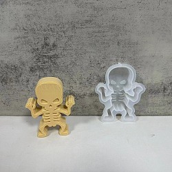 Halloween Theme Candles Silicone Molds, Epoxy Resin Candle Making, Skull, 109.5x83.5x24mm(SIL-B075-07A)