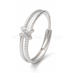 Non-Tarnish 304 Stainless Steel Double Line Adjustable Rings, Stainless Steel Color, Inner Diameter: 18.6mm(RJEW-D006-11P)