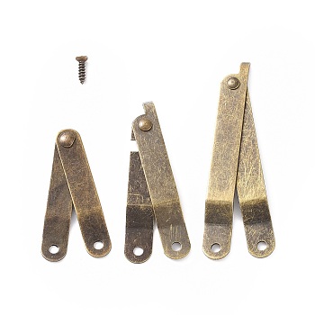 Iron Hinge, with Screw, Jewelry Box Accessories, Antique Bronze, 18sets/box