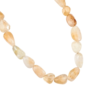 Natural Citrine Beads Strands, Nuggets, 16~22x8~16x6~8mm, Hole: 1mm, about 21pcs/strand, 16 inch, 1strand/box