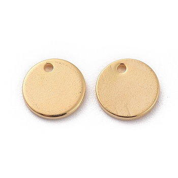 Brass Charms, Long-Lasting Plated, Real 18K Gold Plated, Nickel Free, Flat Round, 8x1mm, Hole: 1mm