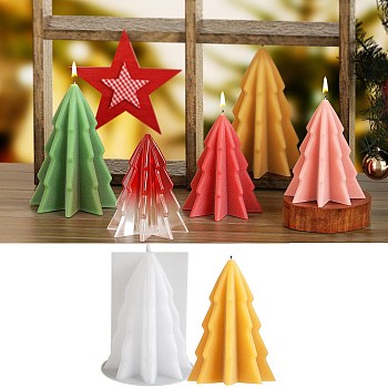 Christmas Tree Candles Silicone Molds, Epoxy Resin Candle Making, White, 92x122mm