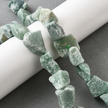 Natural Green Aventurine Gemstone Beads Strands, Rough Raw Stone, Nuggets, 7~25x9~26x7~20mm, Hole: 0.8~1.2mm, about 10~18pcs/strand, 7.28''~7.87''(18.5~20cm)