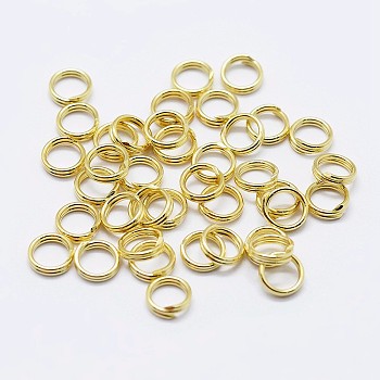 925 Sterling Silver Split Jump Rings, Double Loop Jump Rings, Round Rings, Golden, 7x1mm, Inner Diameter: 5.5mm