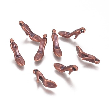 CCB Plastic Pendants, High-Heeled Shoes, Red Copper, 23x10.5x6.5mm, Hole: 1.6mm