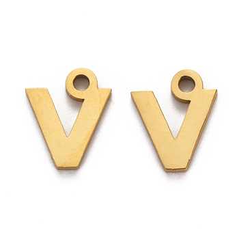 Ion Plating(IP) 304 Stainless Steel Pendants, Matte Style, Greek Alphabet, Golden, Letter.N, 9.5x8x1.5mm, Hole: 1.5mm