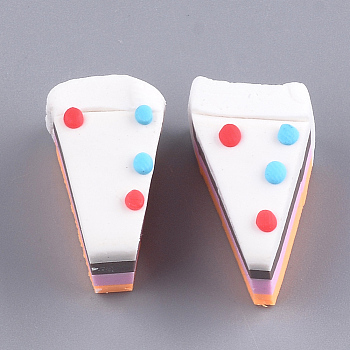 Handmade Polymer Clay Cabochons, Cake, Colorful, 19~22x12~15x12~14mm