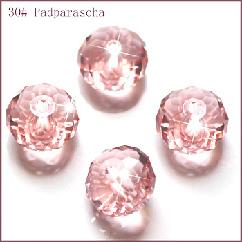 Imitation Austrian Crystal Beads, Grade AAA, Faceted, Rondelle, Light Salmon, 4x3mm, Hole: 0.7~0.9mm