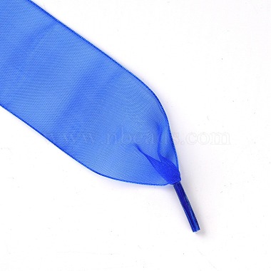 Flat Transparency Polyester Chiffon Shoelaces(DIY-WH0265-04I)-2