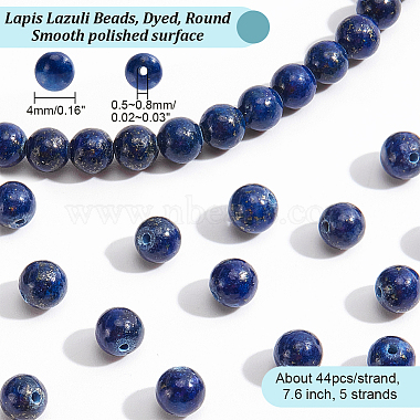 nbeads 5 hebras de cuentas de lapislázuli natural(G-NB0004-56)-2