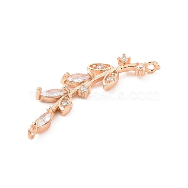 Brass Pave Clear Cubic Zirconia Connector Charms(ZIRC-K088-04KCG)-3