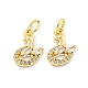 Brass Micro Pave Clear Cubic Zirconia Charms(KK-Z044-33G)-1