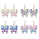 Pendientes colgantes de mariposa acrílica brillante para mujer(EJEW-JE05644)-1