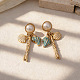 Alloy Enamel with Plastic Pearls Stud Earrings(EJEW-Z172-05G-02)-1