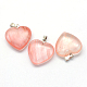 Corazón colgantes de cristal de cuarzo de la cereza(G-Q438-09)-2