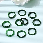 Natural Myanmar Jade Dyed Finger Ring, Green, 4.5~6mm, US Size 10(19.8mm)(RJEW-C160-01B)