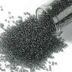 TOHO 15/0 Round Beads, Japanese Seed Beads, (9) Transparent Black Diamond, 1.5mm, Hole: 0.7mm, about 3000pcs/bottle, 10g/bottle(SEED-JPTR15-0009)
