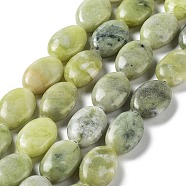 Natural Teardrop Xinyi Jade/Chinese Southern Jade Beads Strands, Flat Oval, 17.5~18x12.5~13x6mm, Hole: 1.2mm, about 22pcs/strand, 15.55''(39.5cm)(G-L164-A-29)