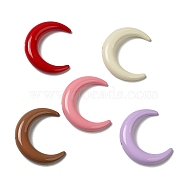 Opaque Baking Paint Acrylic Beads, Moon, Mixed Color, 45.5x39x10mm, Hole: 3mm(X-MACR-G064-06)