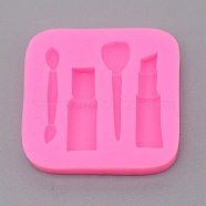 DIY Food Grade Silicone Cosmetics Molds, Resin Casting Molds, For DIY UV Resin, Epoxy Resin Jewelry Making, Mixed Shapes, Hot Pink, 58x61x10mm, Inner Diameter: 37~43x6~13mm(DIY-TAC0013-24)