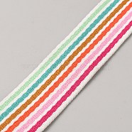 Ethnic Style Polyester Jacquard Ribbon, for Clothing Sewing, Stripe, 1-1/2 inch(38mm)(SRIB-WH0026-31B)