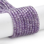 Natural Amethyst Beads Strands, Cube, Faceted, 2x2x2mm, Hole: 0.5mm, about 190~199pcs/strand, 15.47''(39.3cm)(G-P514-B06-01)