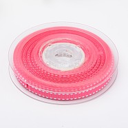 Grosgrain Ribbons for Gift Packings, Hot Pink, 3/8 inch(9mm), about 100yards/roll(91.44m/roll)(SRIB-I001-05)