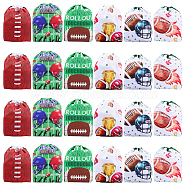 24Pcs 6 Style Rugby Polyester Drawstring Storage Backpack Bags, Rectangle Treat Bags Goodie Favor Bags, for Outdoor Yoga Travel Sports, Mixed Color, 34.8x27x0.7cm, 4pcs/style(ABAG-BC0001-63)