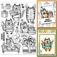 PVC Stamps, for DIY Scrapbooking, Photo Album Decorative, Cards Making, Stamp Sheets, Film Frame, Cat Pattern, 21x14.8x0.3cm(DIY-WH0371-0031)