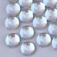 Transparent Glass Cabochons, AB Color Plated, Half Round/Dome, Clear AB, 12x6mm(EGLA-N004-03B-01)