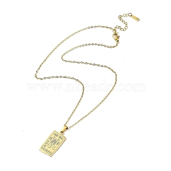 Rectangle with Twelve Constellations Pendant Necklaces, 304 Stainless Steel Cable Chains Necklaces, Golden, Scorpio, 15.98 inch(40.6cm)(NJEW-D069-01G-08)