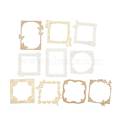 10Pcs Retro Hollow Out Scrapbook Paper Pads, Frame Scrapbook Paper, Mixed Color, Rectangle, 72~90x72~75x0.1mm, Inner Diameter: 50.5~69x46~50.5mm(DIY-G116-02A)