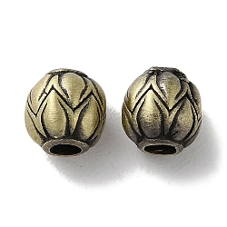 Tibetan Style Brass Beads, Cadmium Free & Lead Free, Rondelle, Antique Bronze, 6x6.5mm, Hole: 2.2mm(KK-M284-63AB)