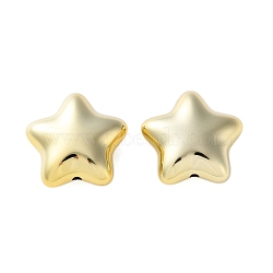 Electroplate Plating Opaque Acrylic Beads, Star, Golden Plated, 19x20x9mm, Hole: 1.6mm(PACR-D288-07G)