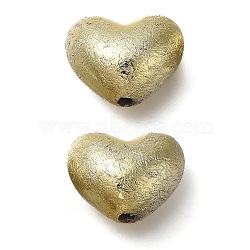 UV Plating CCB Plastic Beads, Texture, Heart, Champagne Gold, 17.5x22x14mm, Hole: 3.5mm(CCB-D008-16G)