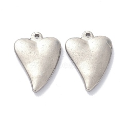 304 Stainless Steel Pendants, Heart, Stainless Steel Color, 16x12x2.5mm, Hole: 1mm(STAS-K216-28P)