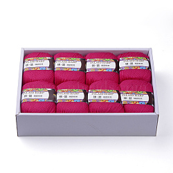 Soft Baby Knitting Yarns, with Cashmere, Wool and Antistatic Fibre, Cerise, 2mm, about 50g/roll, 8rolls/box(YCOR-R021-H09)